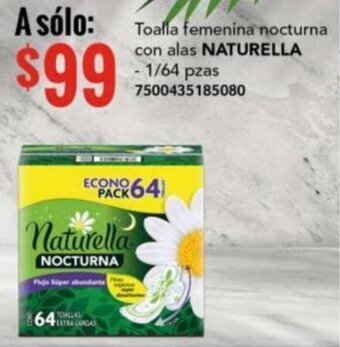 City Club NATURELLA Toalla femenina nocturna con alas 64pzas oferta