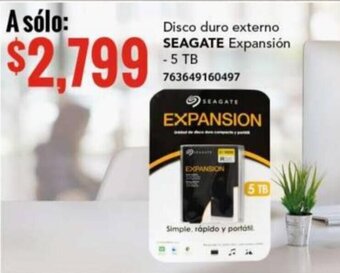 SEAGATE Disco duro externo Expansión 5 TB