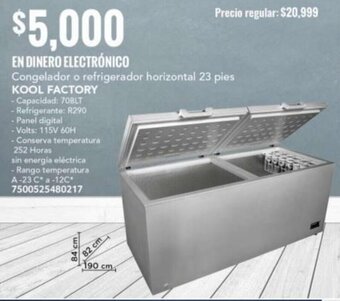 City Club KOOL FACTORY EN DINERO ELECTRÓNICO 23 pies oferta