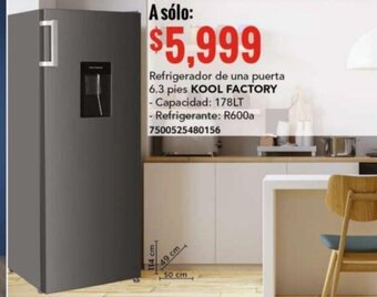 City Club KOOL FACTORY Refrigerador de una puerta 6.3 pies 178lt oferta