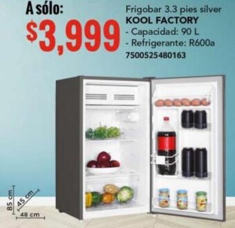 City Club KOOL FACTORY Frigobar 3.3 pies silver oferta
