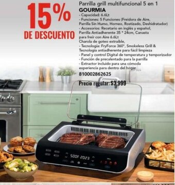 GOURMIA Parrilla grill multifuncional 5 en 1