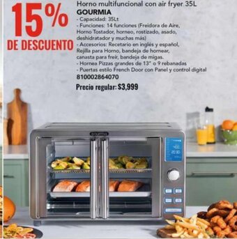 City Club GOURMIA Horno multifuncional con air fryer 35L oferta