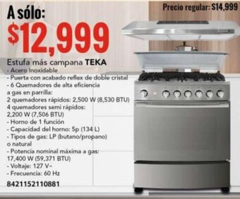 City Club TEKA Estufa más campana oferta