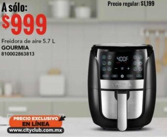 City Club GOURMIA Freidora de aire 5.7 L oferta