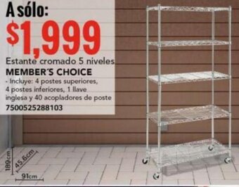 City Club MEMBER'S CHOICE Estante cromado 5 niveles oferta