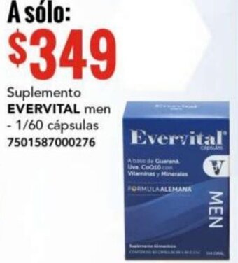 EVERVITAL Suplemento men 60 cápsulas 7501587000276