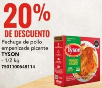 TYSON Pechuga de pollo empanizada picante 2kg