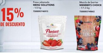 City Club MENÚ SOLUTIONS Fresa rebanada 2kg oferta