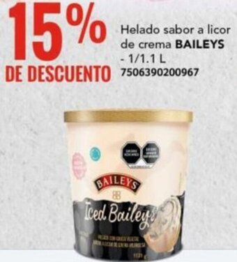 City Club BAILEYS Helado sabor a licor de crema 1.1L oferta