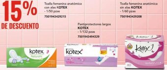 City Club KOTEX Toalla femenina anatómica con alas 50pzas oferta