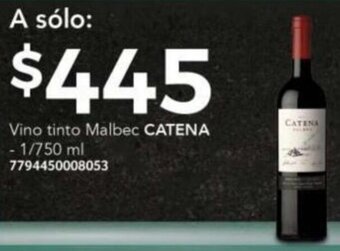 City Club CATENA Vino tinto Malbec 1/750ml oferta