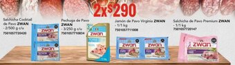 City Club ZWAN Salchicha Cocktail de Pavo 2/500g oferta