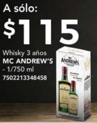 City Club Whisky 3 años MC ANDREW'S 1/750ml oferta