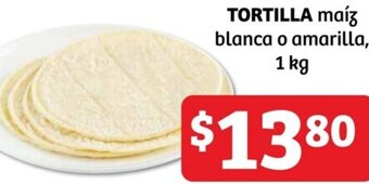 Soriana Híper TORTILLA maíz blanca o amarilla 1kg oferta