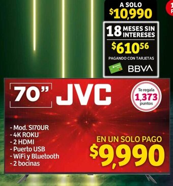 Soriana Híper JVC TV 70" oferta