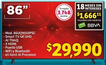 Soriana Híper LG Smart TV 4K UHD 86" oferta