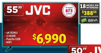 Soriana Híper JVC 4K ROKU 2 HDMI 55" oferta