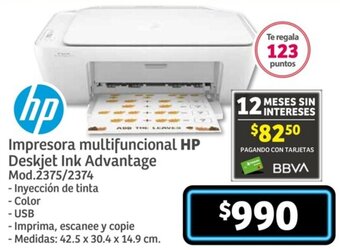 Soriana Híper HP Impresora multifuncional HP Deskjet Ink Advantage oferta