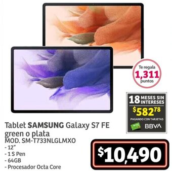 Soriana Híper SAMSUNG Galaxy S7 FE Tablet 12" oferta