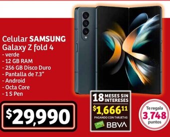 Soriana Híper SAMSUNG Galaxy Z fold 4 Celular oferta