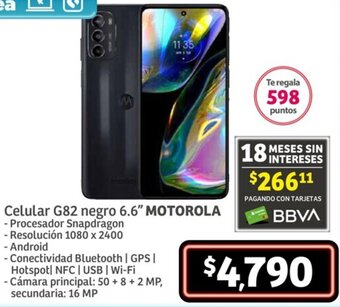 Soriana Híper MOTOROLA Celular G82 negro 6.6" oferta