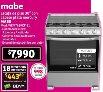 Soriana Híper mabe Estufa de piso 30" oferta