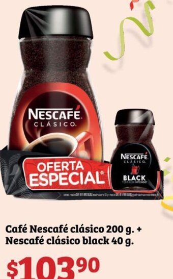 Café Nescafé clásico 200 g + Nescafé clásico black 40 g