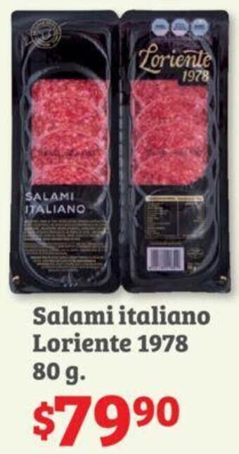 Soriana Híper Salami italiano Loriente 1978 80 g oferta