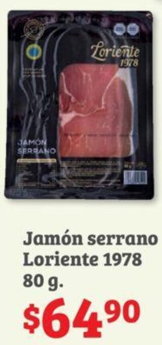 Soriana Híper Jamón serrano Loriente 1978 80 g oferta