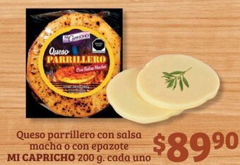 Soriana Híper MI CAPRICHO Queso parrillero con salsa macha o con epazote 200 g oferta
