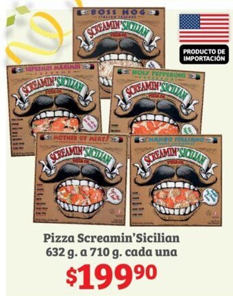 Soriana Híper Pizza Screamin'Sicilian 632 g a 710 g oferta