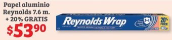 Soriana Híper Papel aluminio Reynolds 7.6 m. + 20% GRATIS oferta