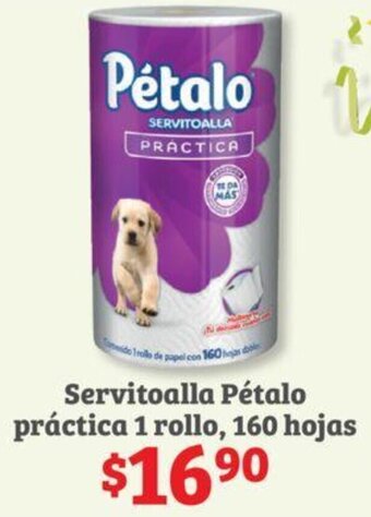 Soriana Híper Servitoalla Pétalo práctica 1 rollo 160 hojas oferta