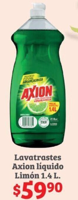 Soriana Híper Lavatrastes Axion líquido Limón 1.4 L oferta