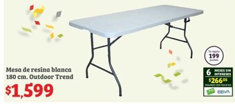 Soriana Híper Mesa de resina blanca 180 cm oferta