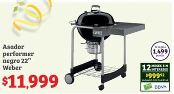 Asador performer negro 22" Weber