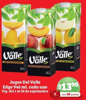 Soriana Híper Jugos Del Valle Edge 946 ml oferta