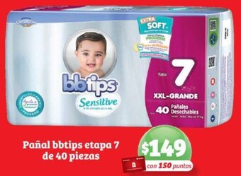 Soriana Híper Pañal bbtips etapa 7 de 40 piezas oferta