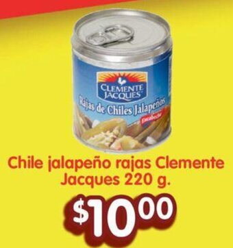 Soriana Híper Chile jalapeño rajas Clemente Jacques 220 g. oferta