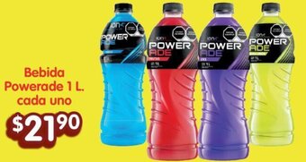 Soriana Híper Bebida Powerade 1 L oferta