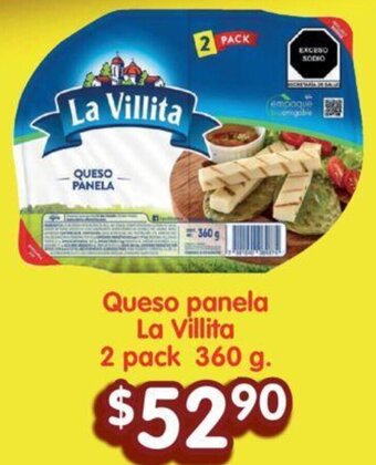Soriana Híper Queso panela La Villita 2 pack 360 g oferta