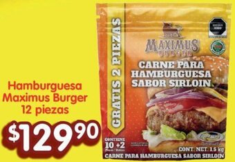 Soriana Híper Hamburguesa Maximus Burger 12 piezas oferta