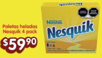 Paletas heladas Nesquik 4 pack