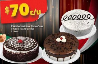 Bodega Aurrerá Pastel Americano, Chocofresa o Cookies and Creme 1 pieza oferta
