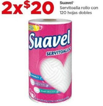 Bodega Aurrerá Suavel Servitoalla rollo con 120 hojas dobles oferta