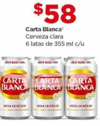 Bodega Aurrerá Carta Blanca Cerveza clara 6 latas de 355 ml c/u oferta
