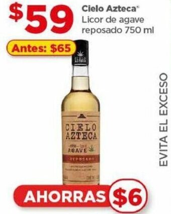 Bodega Aurrerá Cielo Azteca Licor de agave reposado 750 ml oferta