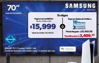 Sam's Club Samsung SMART TV | Crystal | UHD | 4K 70" oferta