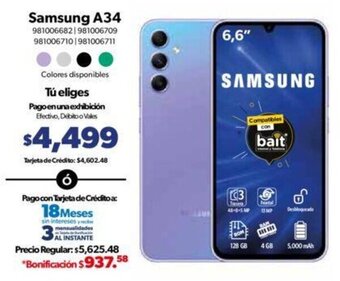Sam's Club Samsung A34 6,6" oferta